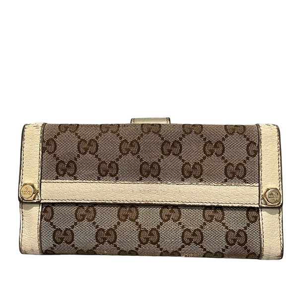 Gucci Monogram Leather Long Snap Wallet - Picture 1 of 14